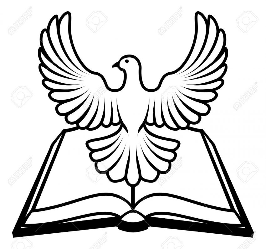 17962163-Christian-Bible-with-the-holy-spirit-in-the-form-of-a-white-dove—Stock-Vector